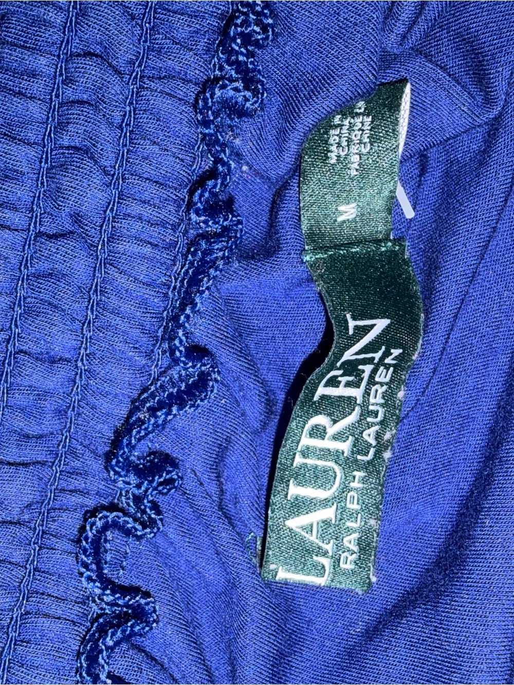 Lauren Ralph Lauren Blue Elastic Waist Drawstring pants romper